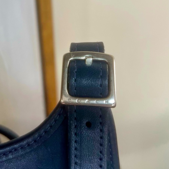 Coach Vintage Blue Leather Mini Saddle Shoulder Crossbody Excellent Condition - Picture 8 of 8